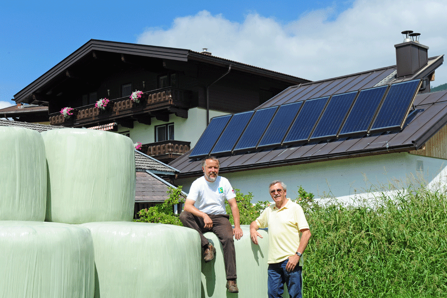 Die Solaranlage sorgt für Gratis Warmwasser und Heizungsunterstützung in der Übergangszeit.