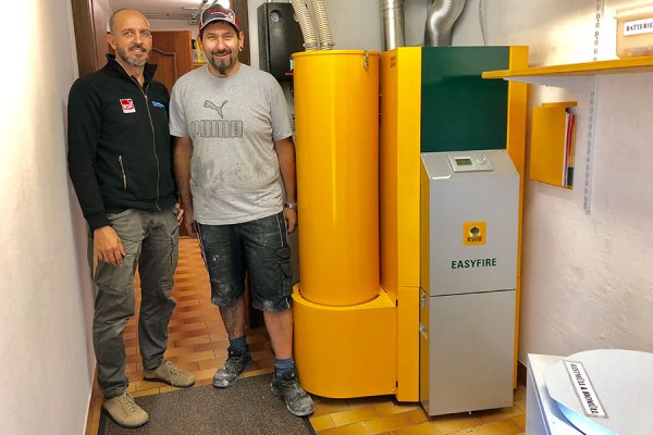 Pelletslager unterm Dach